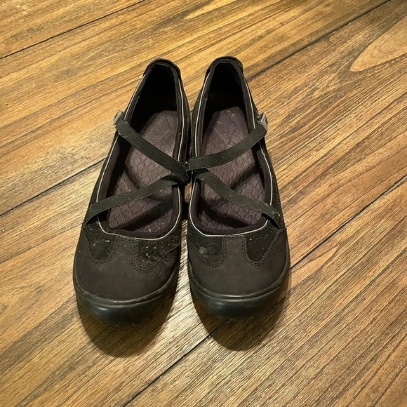 LANDS END Womens Z Strap Mary Jane Size 8 B Black  Active Shoes - Picture 1 of 5